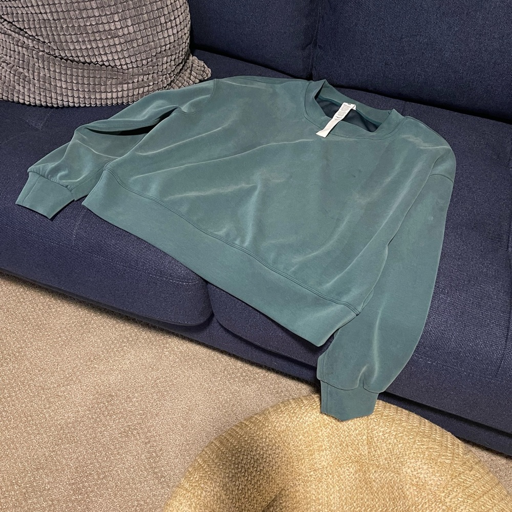 Lululemon Softstreme Perfectly Oversized Cropped Crew- Stormed Teal